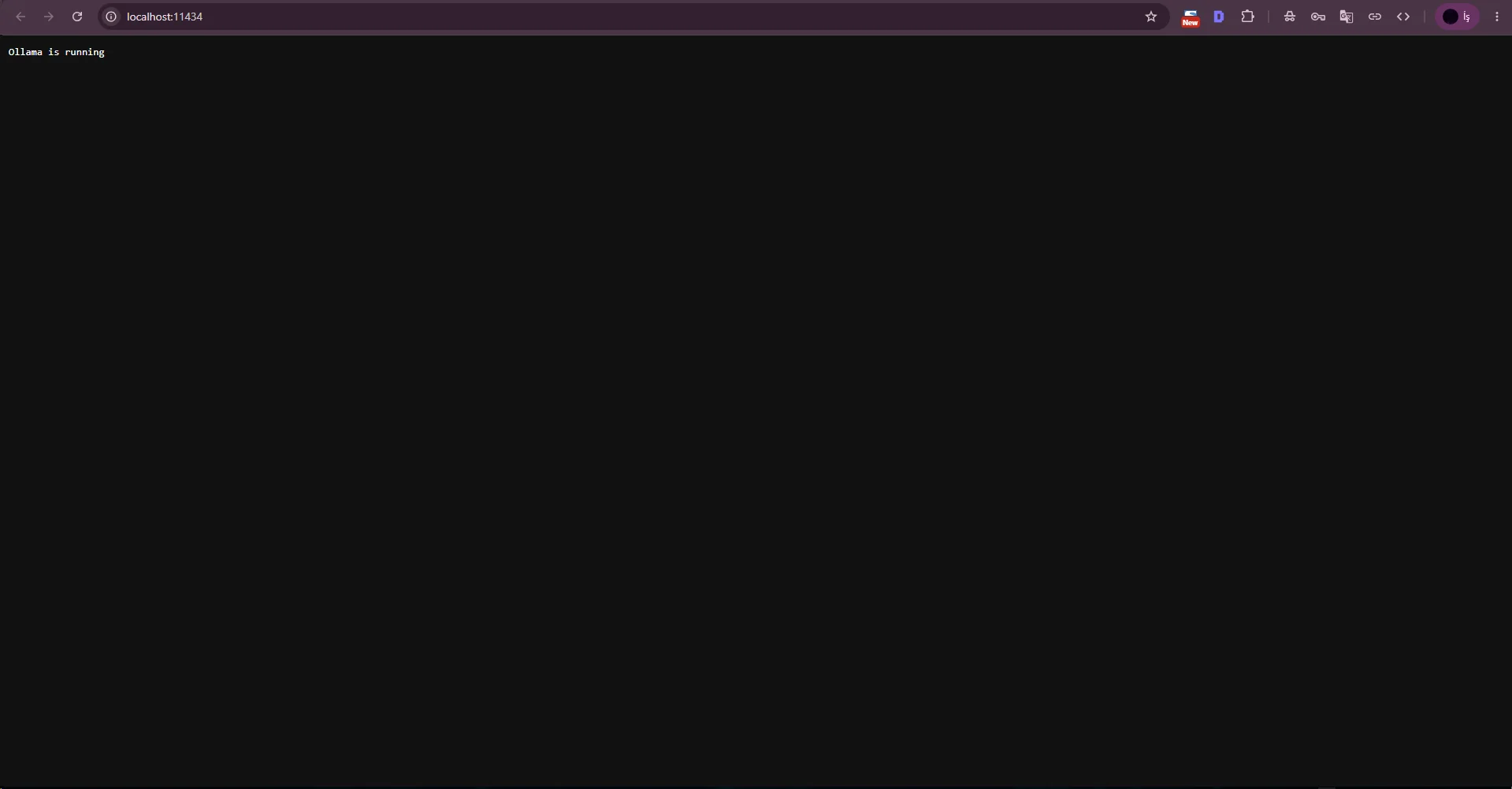 Second verification that Ollama is responding on localhost:11434. Second verification that Ollama is responding on localhost:11434.