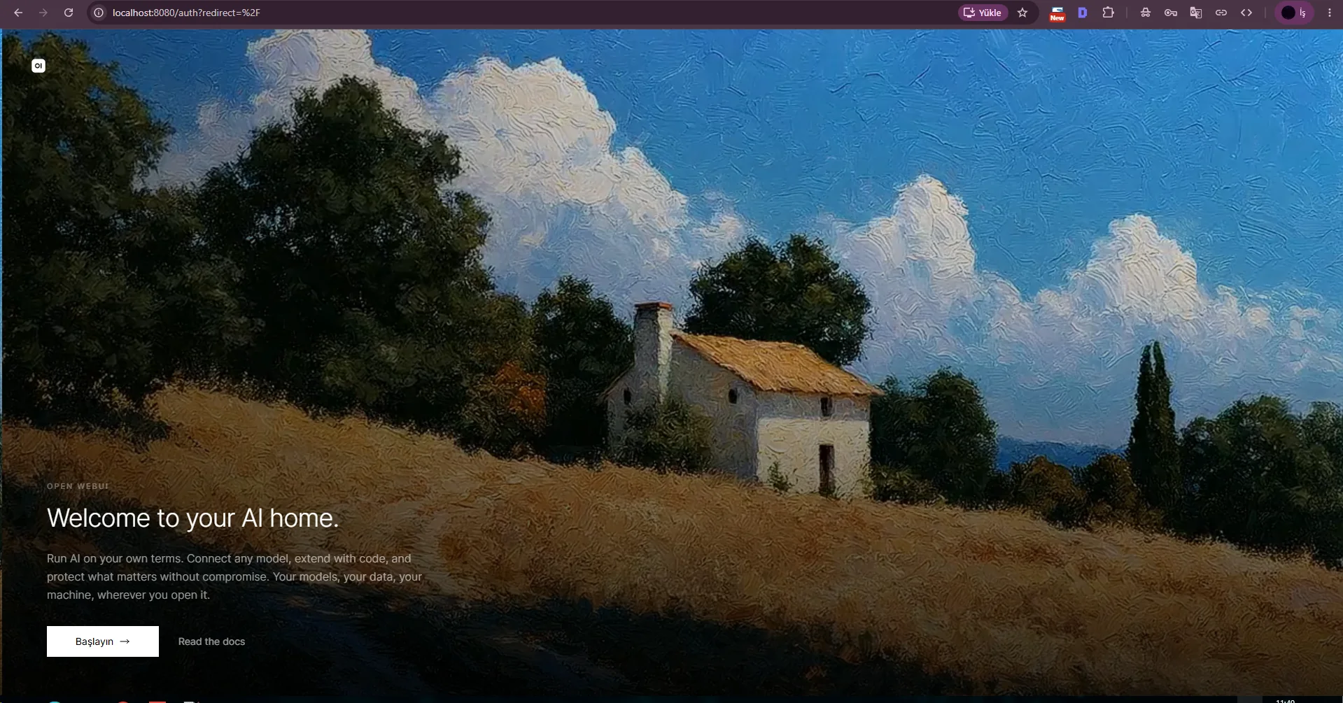 Open WebUI Welcome to your AI home screen on localhost:8080. Open WebUI Welcome to your AI home screen on localhost:8080.