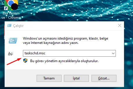 Opening Task Scheduler with taskschd.msc from the Run dialog. Opening Task Scheduler with taskschd.msc from the Run dialog.