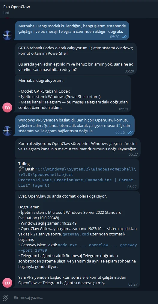 Live verification showing Gateway auto-start roughly 21 seconds after Windows boot in this test. Live verification showing Gateway auto-start roughly 21 seconds after Windows boot in this test.