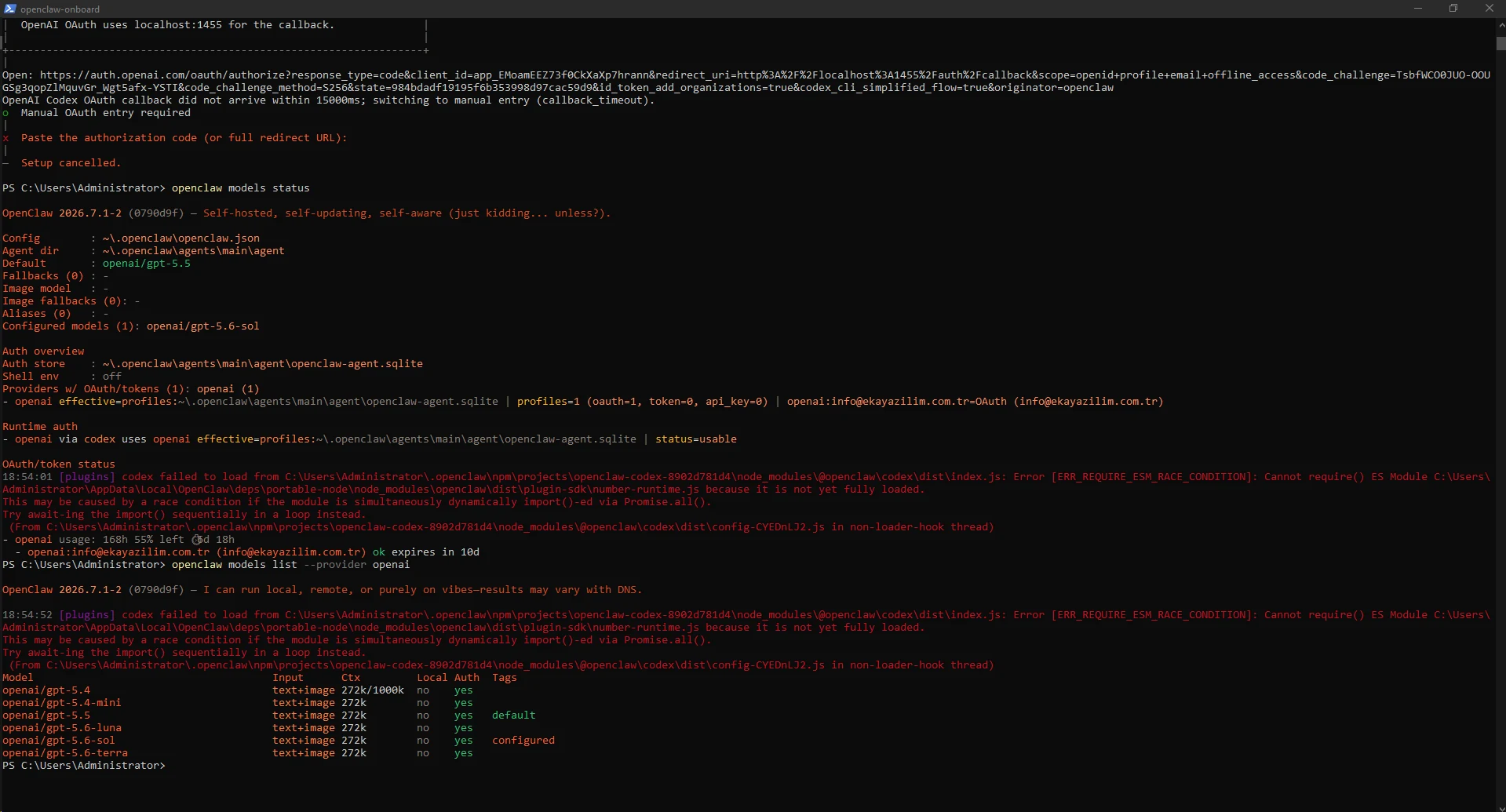 Recorded Codex plugin ERR_REQUIRE_ESM_RACE_CONDITION warning seen on Windows. Recorded Codex plugin ERR_REQUIRE_ESM_RACE_CONDITION warning seen on Windows.